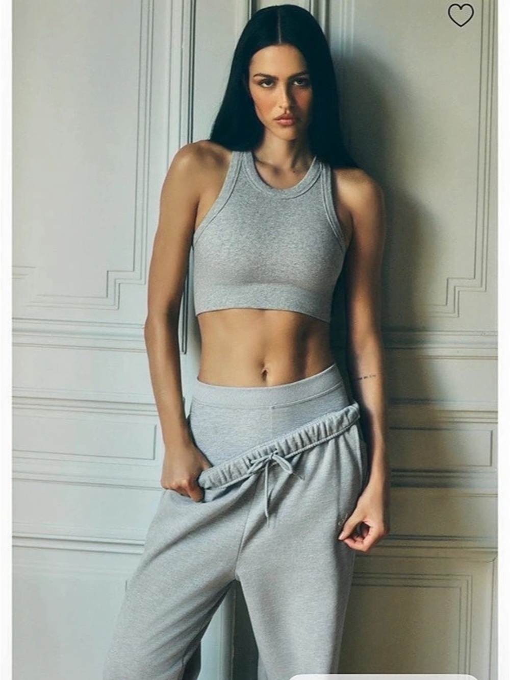 alo Seamless Delight High Neck Bra - Heather Grey
